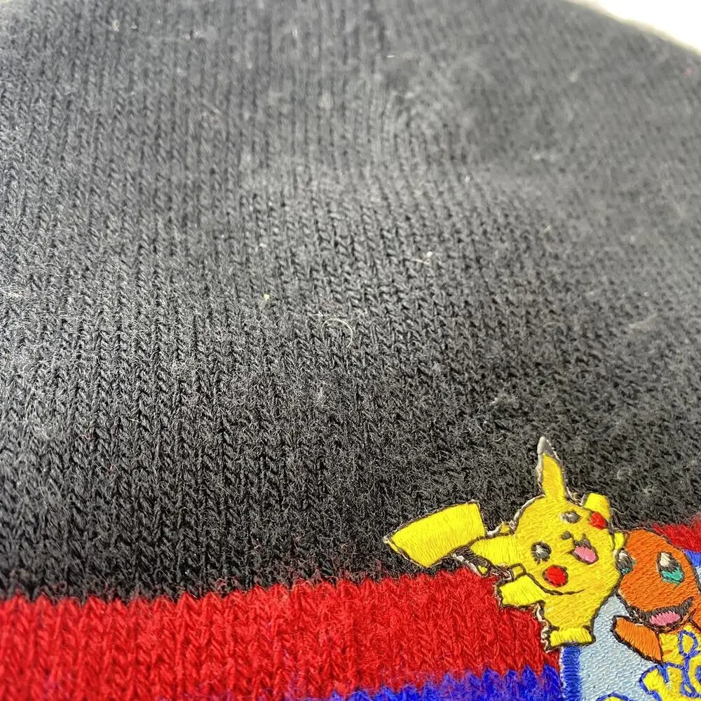 Pokémon Pikachu Charmander Vintage Beanie Striped Nintendo Licensed‎ Product